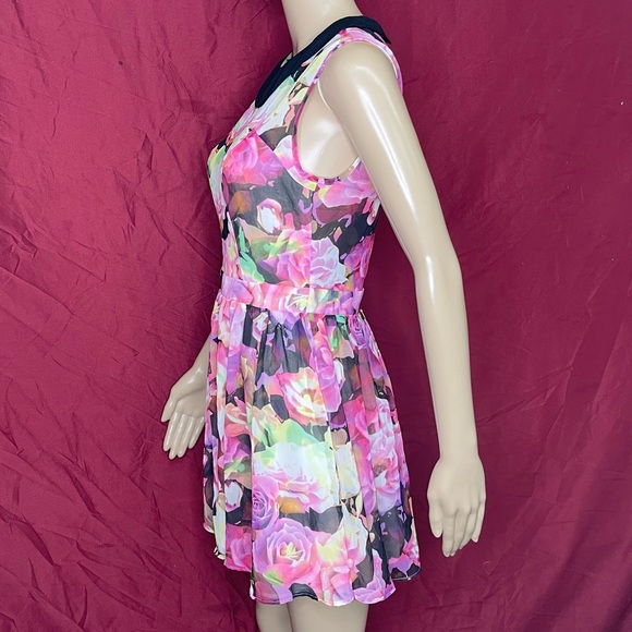 2014 Pretty Little Liars Hanna Chiffon Collared Bold Floral Mini Dress SP - Picture 5 of 7